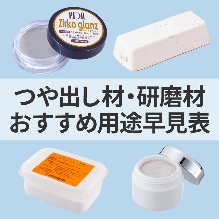 つや出し材・研磨材おすすめ用途早見表
